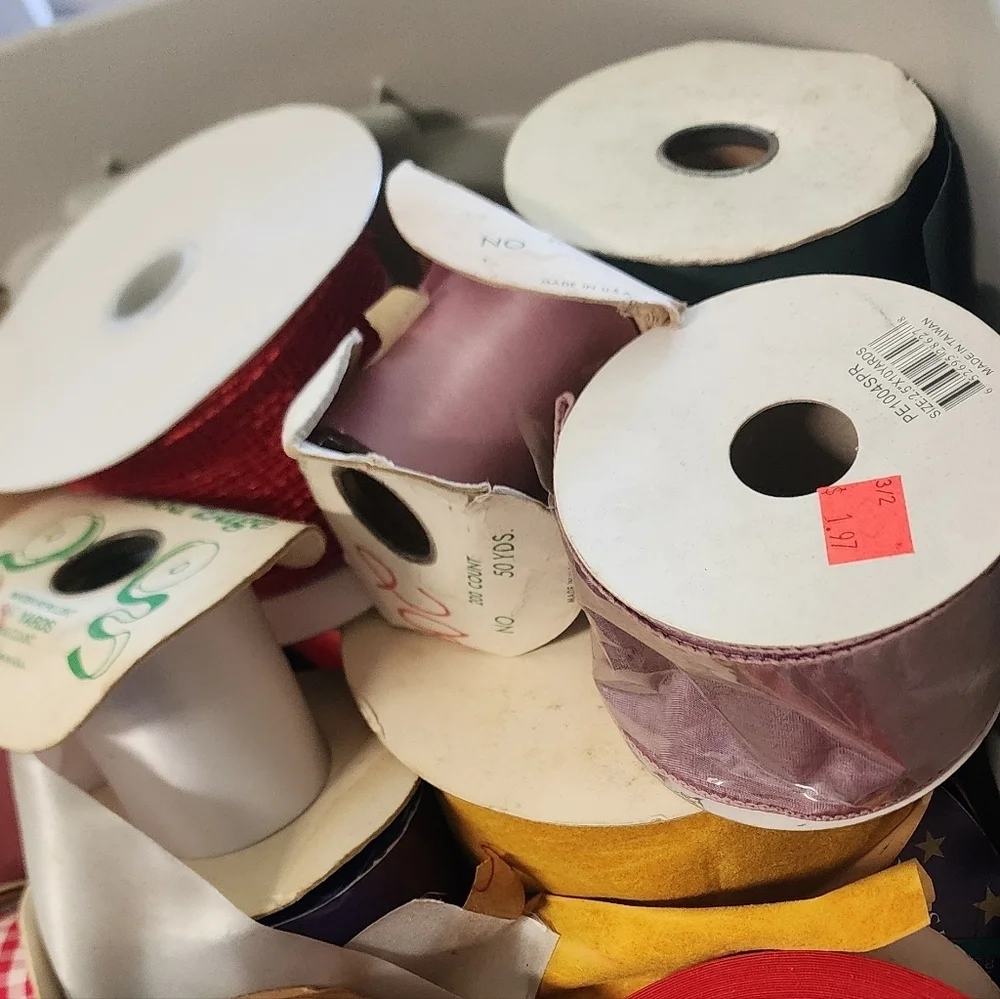 10 Random Ribbons For Wrapping Gifts New Or Used Holidays Chirstmas